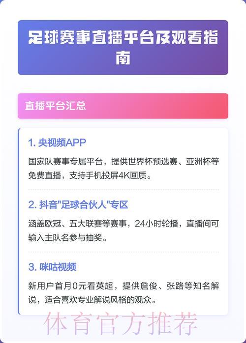 2026年世界杯赛事直播平台推荐与观看入口汇总 2026年世界杯赛事直播平台推荐与观看入口汇总